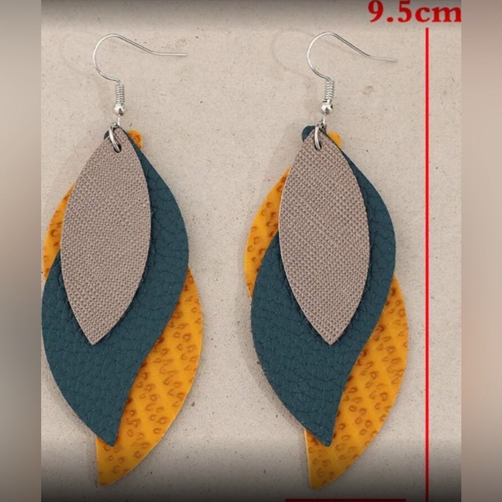 ✨NEW Elegant Multicolor Leaf Drop Earrings - Picture 5 of 5